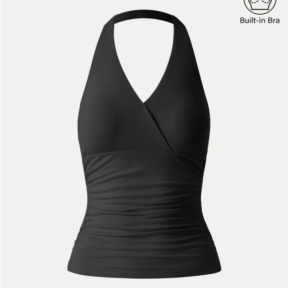 OGL Black Halter Top with Built-in Bra
